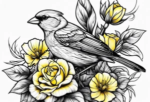 yellow canary tattoo idea