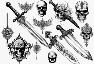 sword skull guard tattoo idea