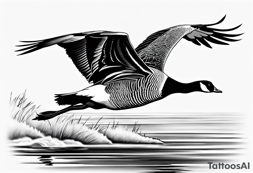 canadian goose taking off tattoo idea