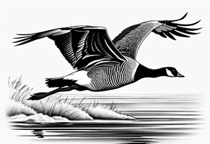 canadian goose taking off tattoo idea