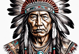 Cherokee Indian Leader tattoo idea