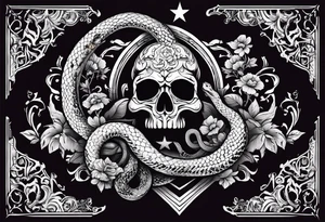 snake sleeve tattoo with skull, dagger, gun for a gta v ped with the word Hydra on it tattoo idea