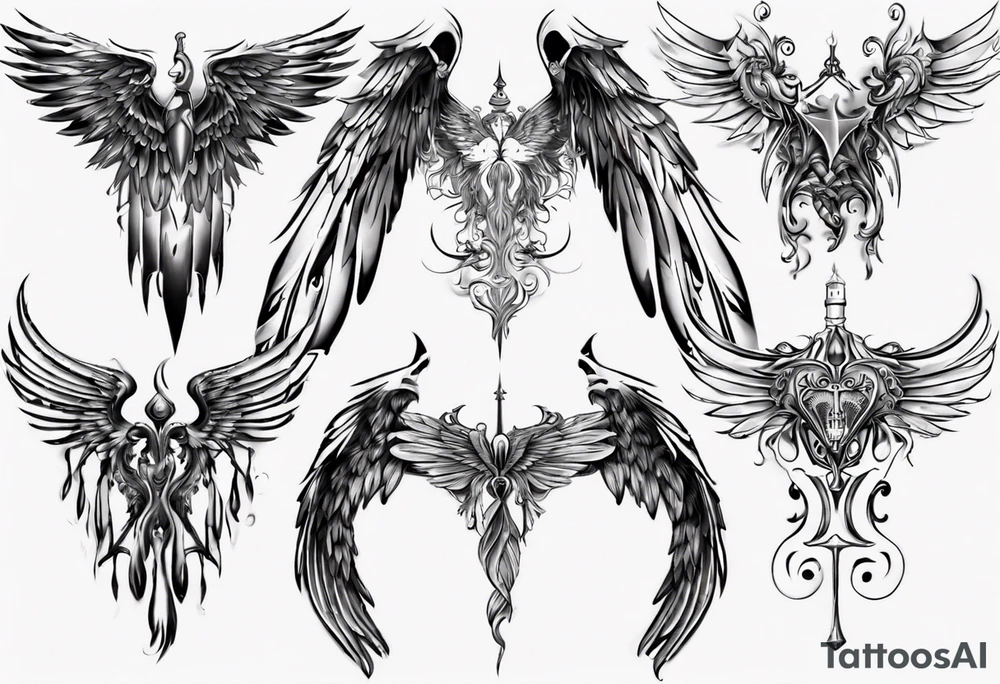 Wings with the dates 09/12/2012 and 24/10/2023 tattoo idea Wings with the dates 09/12/2012 and 24/10/2023 tattoo idea