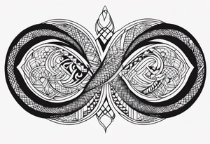 The name Harmony with a python through it tattoo idea