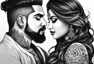 My name is karan and my wife name is kiran i want tattoo single tattoo with both characters tattoo idea