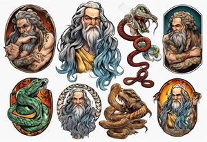 Moses with snake tattoo idea