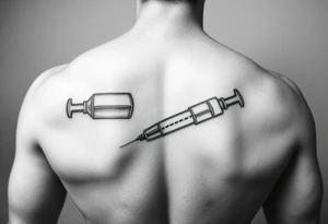 Testosterone injection site tattoo idea