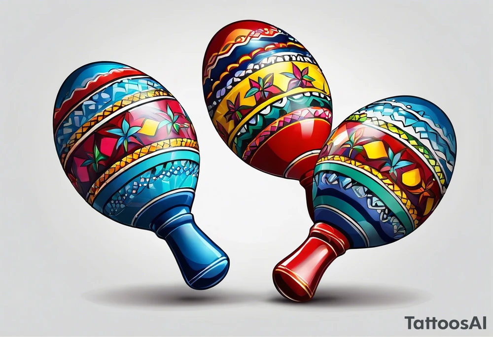 2 colorfull maracas with Cuban colors tattoo idea