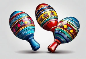 2 colorfull maracas with Cuban colors tattoo idea