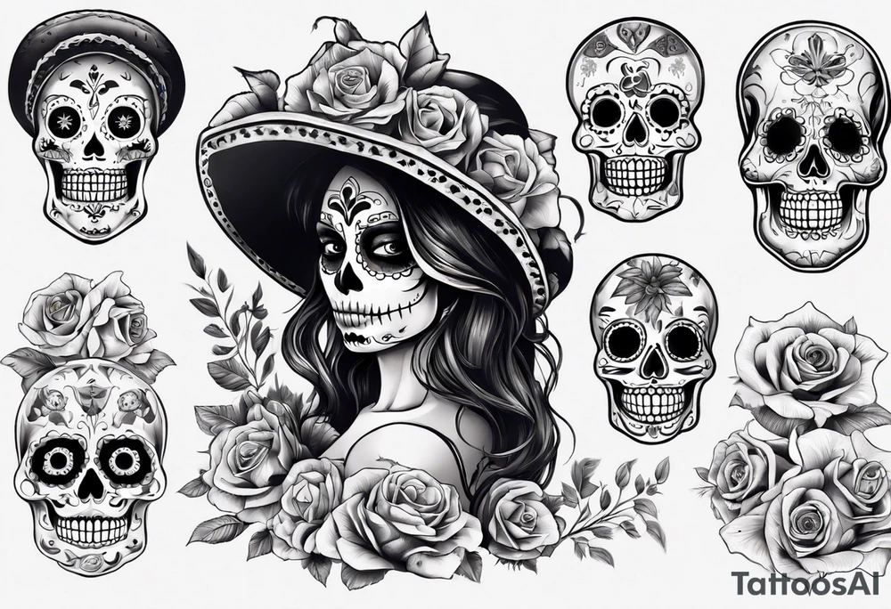 La catrina and cooking day of the dead tattoo idea