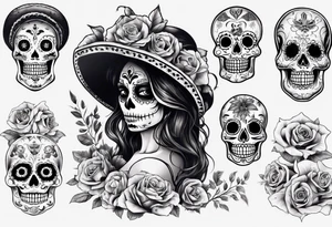 La catrina and cooking day of the dead tattoo idea