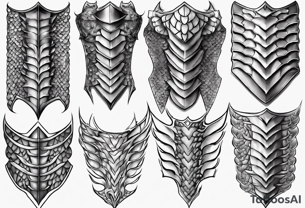 Dragonscale Leg armor symmetrical tattoo idea Dragonscale Leg armor symmetrical tattoo idea