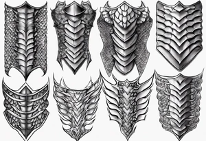 Dragonscale Leg armor symmetrical tattoo idea