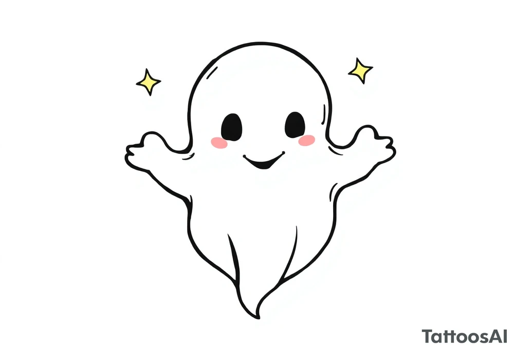 Smiley Cute ghost tattoo idea