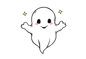 Smiley Cute ghost tattoo idea