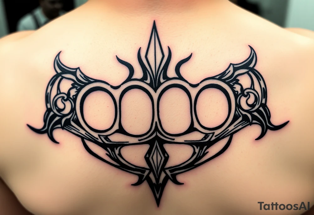 Brass knuckles tattoo idea