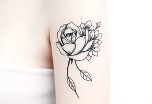 rose and chrysanthemum tattoo idea