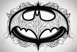 Dark and edgy batman symbol tattoo idea