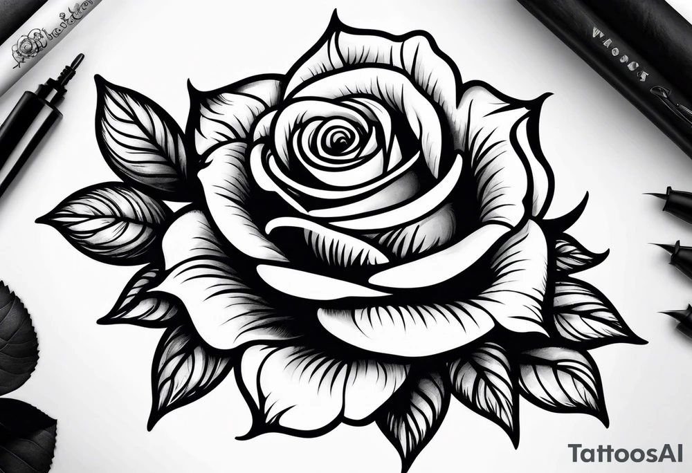 Rose flower tattoo idea