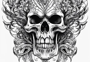saber tooth body skeleton tattoo idea