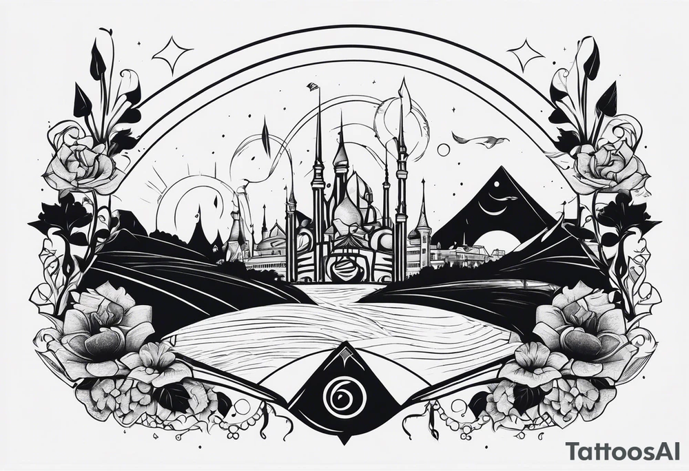 tomorrowland festival logo for 3 friends tattoo idea