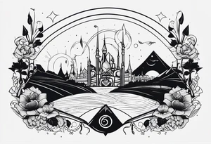 tomorrowland festival logo for 3 friends tattoo idea