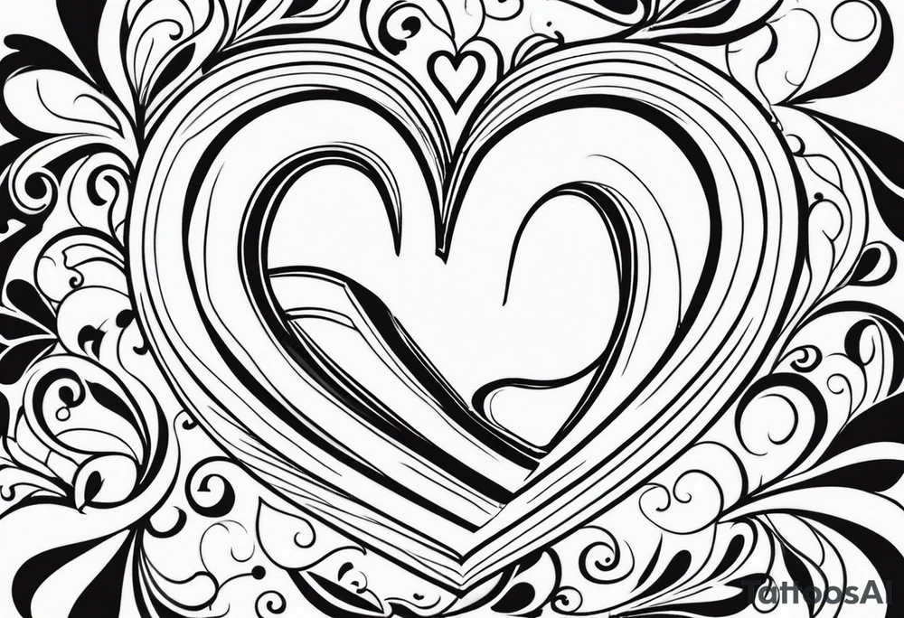 letter Q with a heart tattoo idea