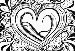 letter Q with a heart tattoo idea