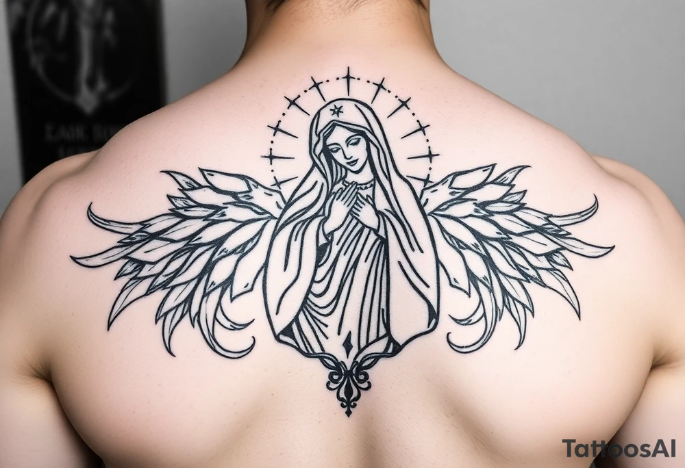 Mother mary tattoo idea