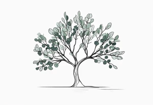 eucalyptus branch in the shape of a tree. tattoo idea