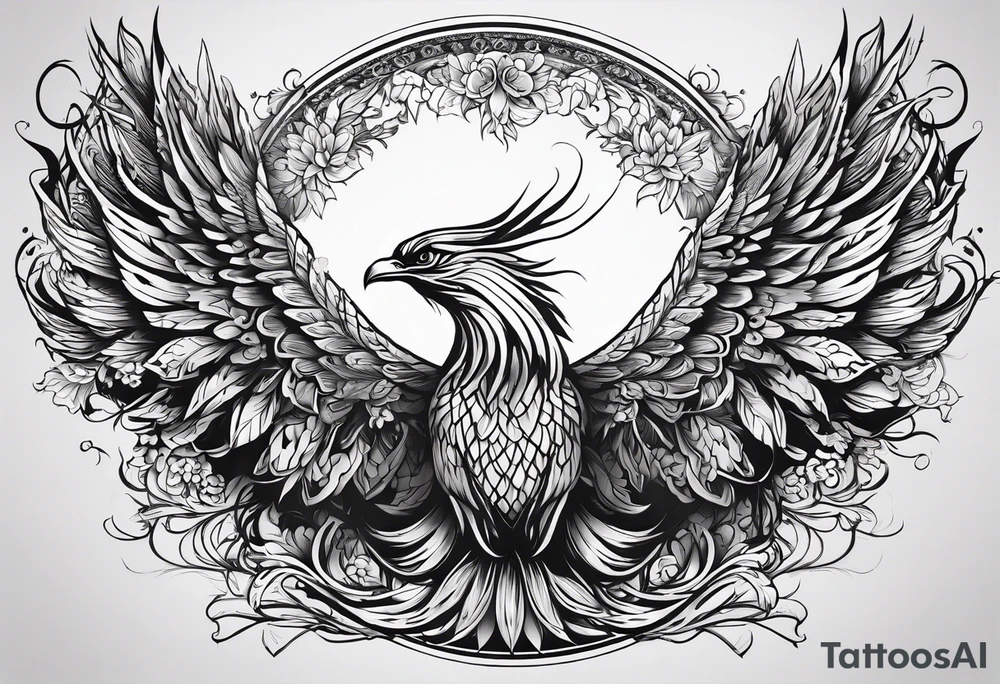 Small phoenix rising up. For mom memory. Little details tattoo idea
