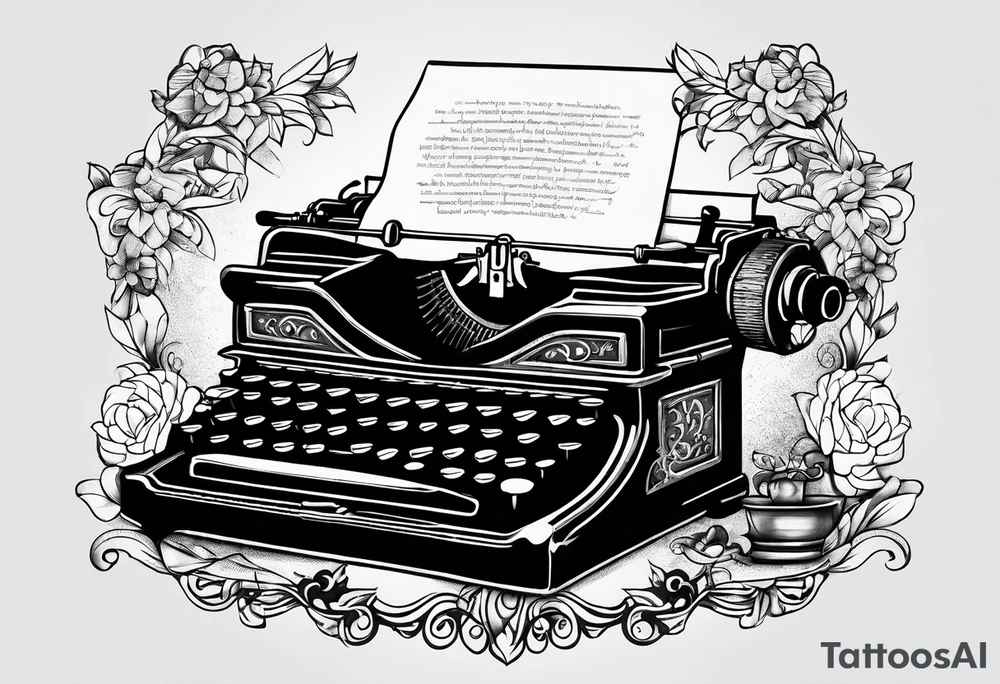 magic typewriter tattoo idea
