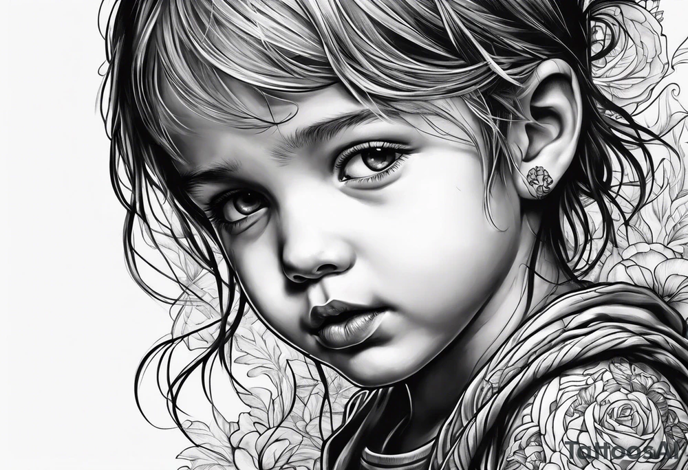 sad child tattoo idea