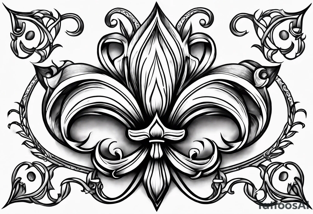 Fleur de lys celtique en flamme tattoo idea