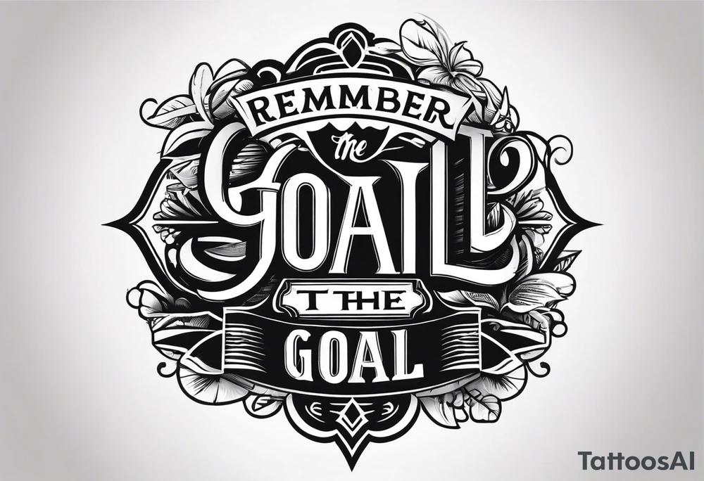 text: remember the goal tattoo idea