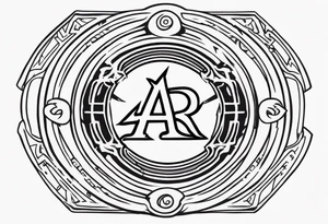 naruto headband with the letters AR in the middle tattoo idea