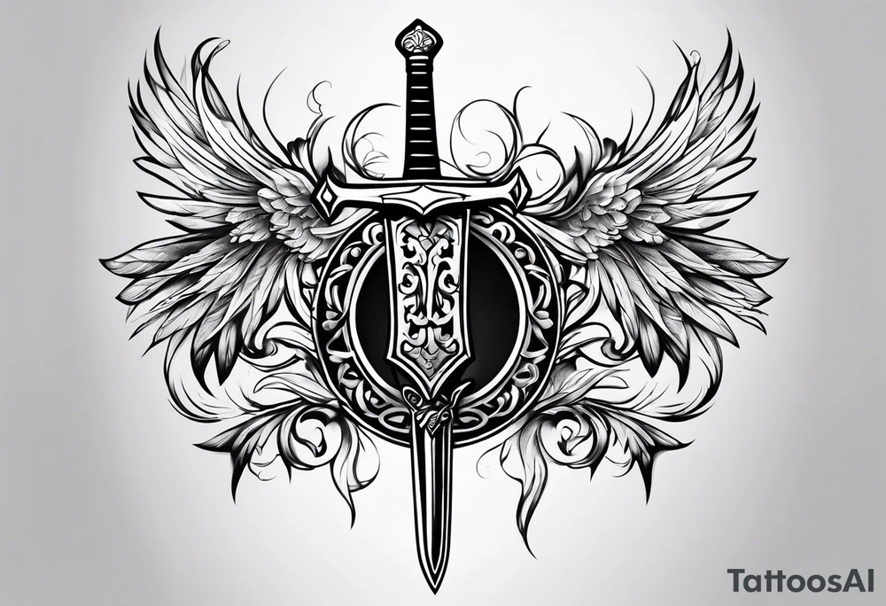 Only one Thin sword downward tattoo idea