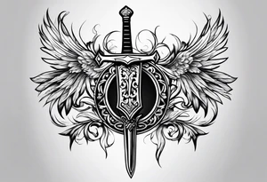Only one Thin sword downward tattoo idea