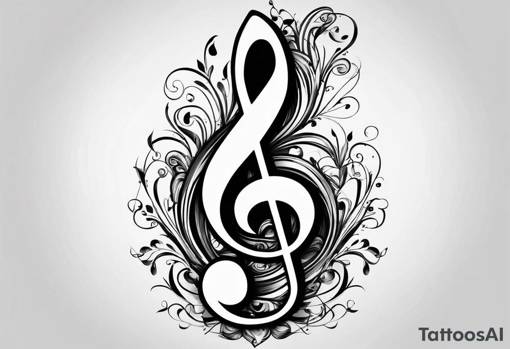 Treble clef tattoo idea