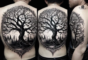 Should be on the arm or hand it can also be around the arm like a circle. The tattoo should be tree of life with thia text: Don't waste your time looking back, you're not going that way. tattoo idea