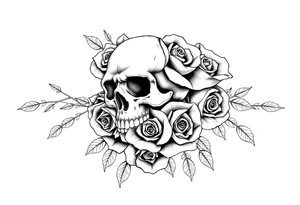 Skulls roses and cartoons tattoo idea