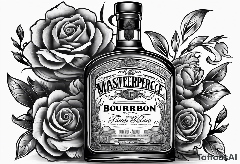 bottle of bourbon with no logo or words on it tattoo idea