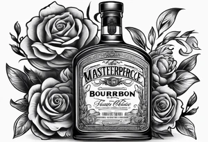 bottle of bourbon with no logo or words on it tattoo idea