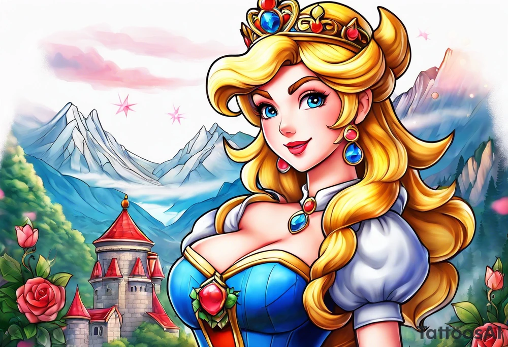 sexy Princess Peach tattoo idea