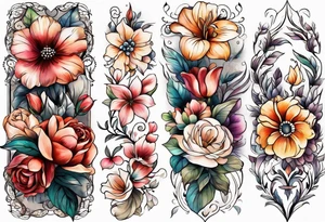arm sleeve
vintage
floral flowers tattoo idea