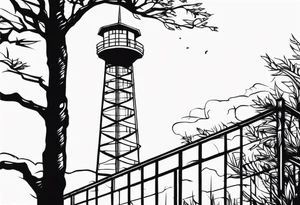 Prison observation tower tattoo idea