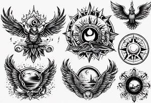 symbol eines Kriegers Wasser Eule Sonne 
Sapere Aude tattoo idea