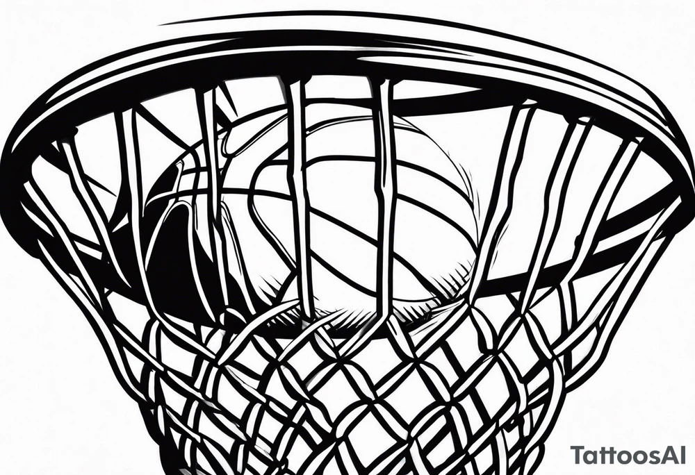 Basketball going through net tattoo idea