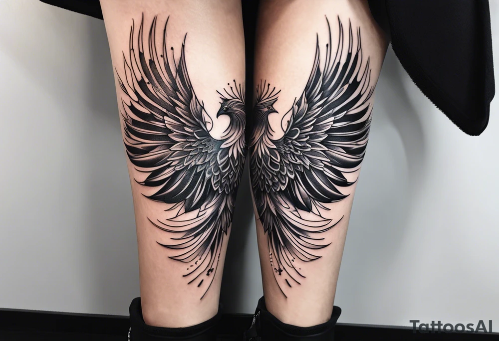 phoenix tattoo on leg tattoo idea