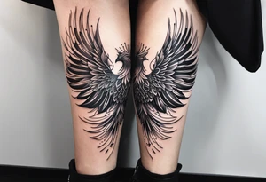 phoenix tattoo on leg tattoo idea